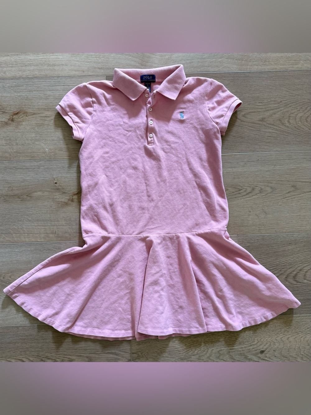 Polo Ralph Lauren Pink Polo Dress Girls L 12-14 Cotton Pique